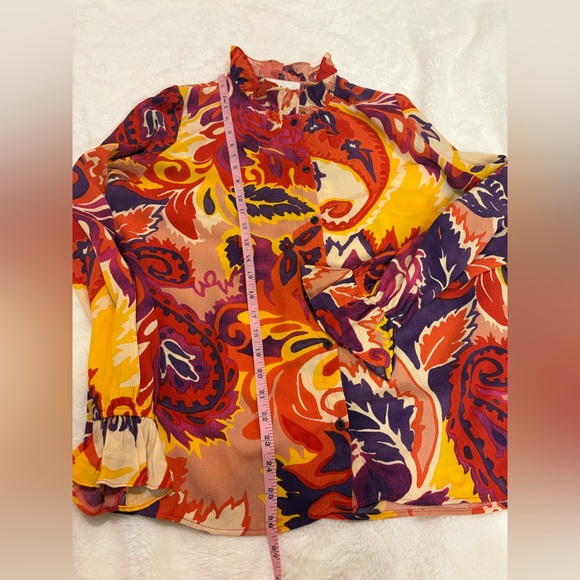 BA&SH Natsy Shirt In Vert Floral Print Blouse  Size 1 - Picture 10 of 15